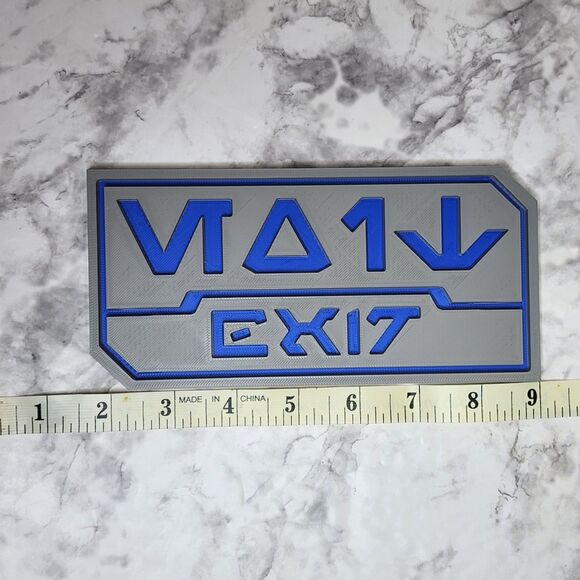 Aurebesh Exit Sign Star Wars Universe Galaxy's Edge Fan Inspired 3D Printed Prop - Picture 3 of 4